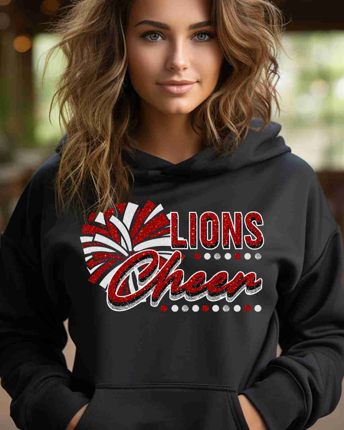 Lions Cheer Pom with Dots DTF Transfer