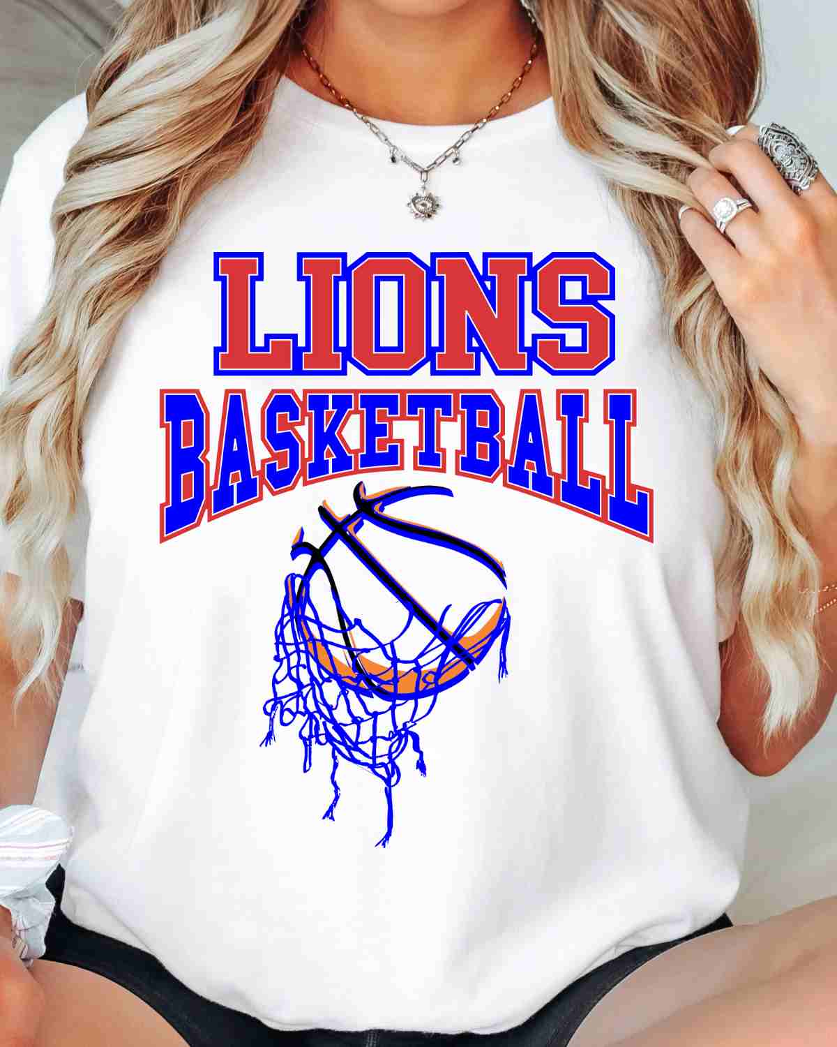 Lions Basketball Hanging Net DTF Transfer