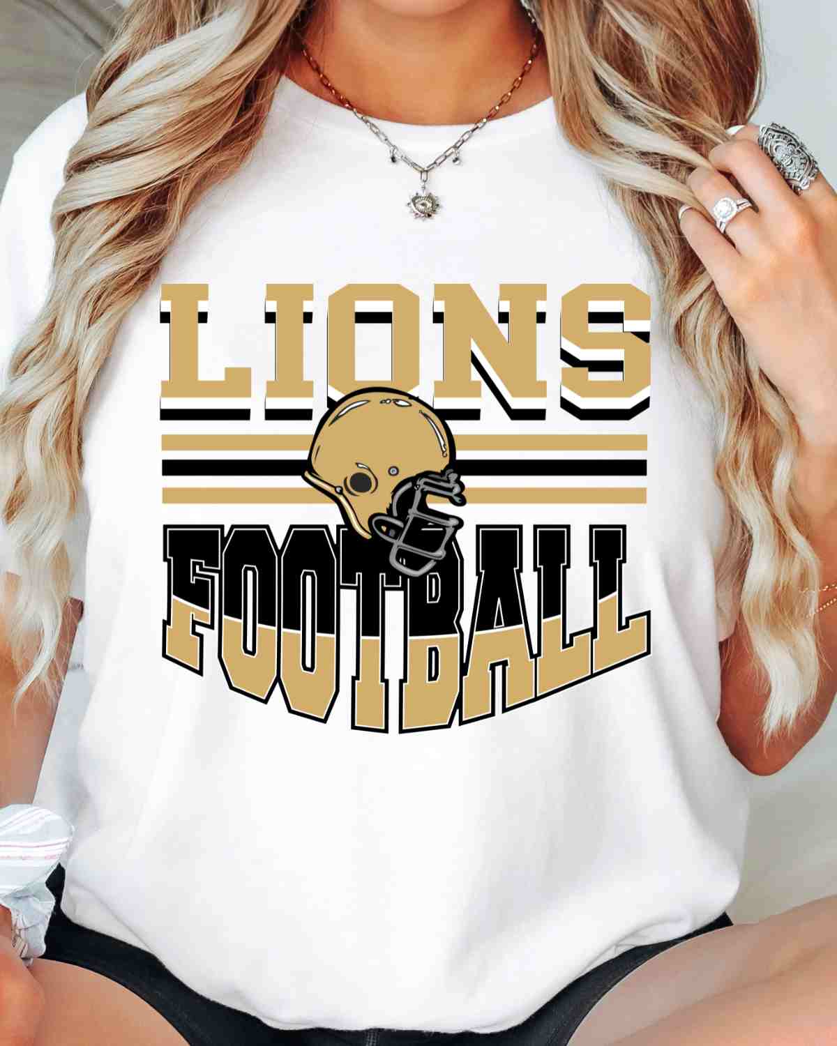 Lions Football Helmet Middle DTF Transfer