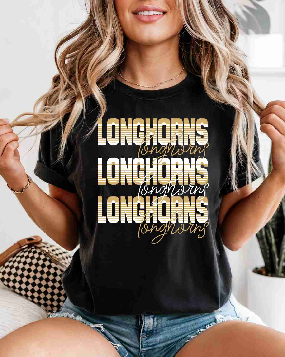 Longhorns Sliced Lettering DTF Transfer