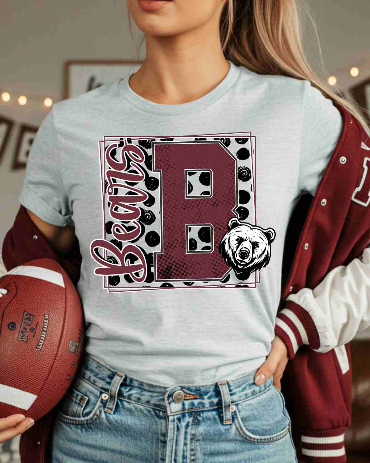 Bears Square Polka Dots DTF Transfer - Rustic Grace Heat Transfer Company