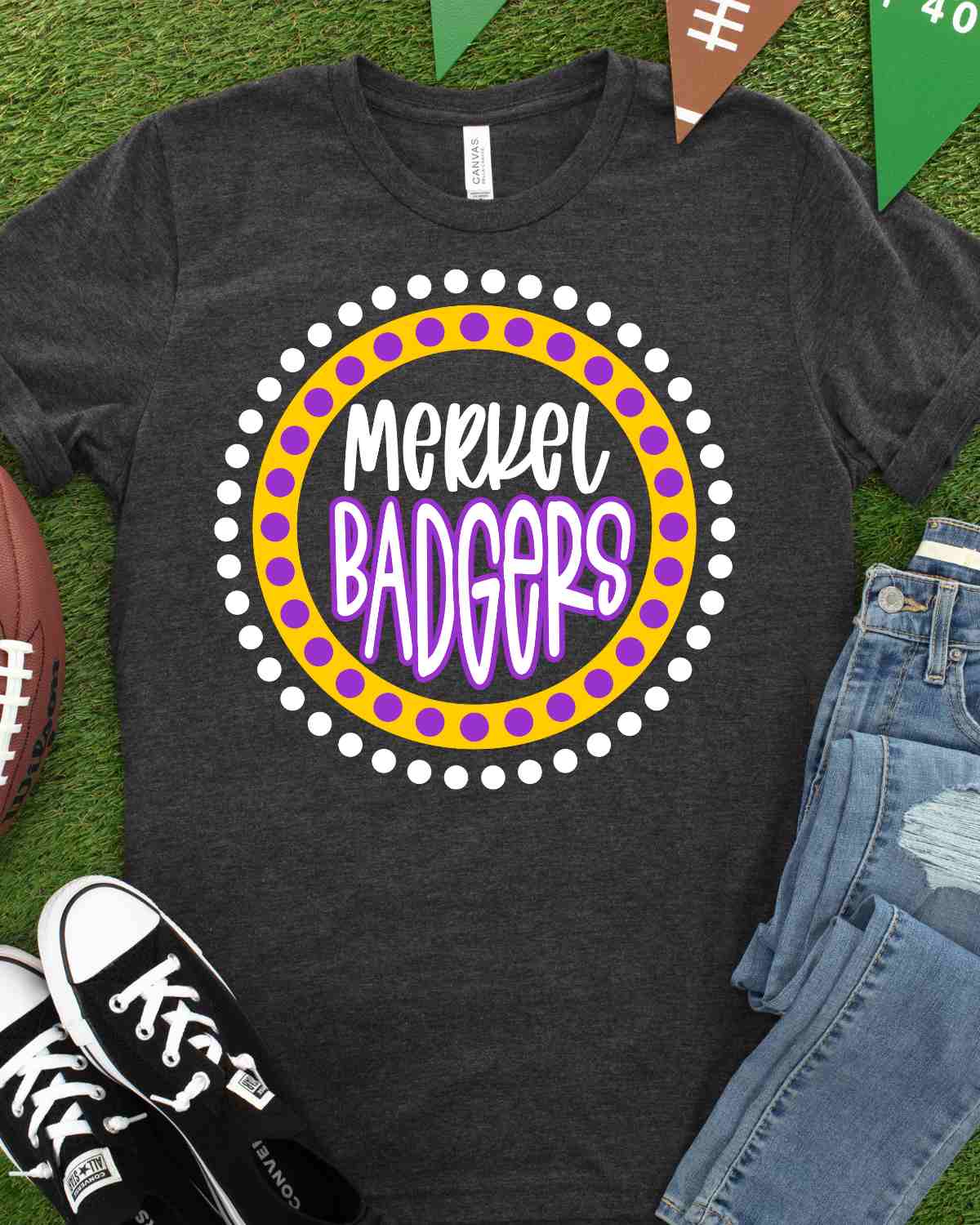 Merkel Badgers Spirit Circle Dot DTF Transfer