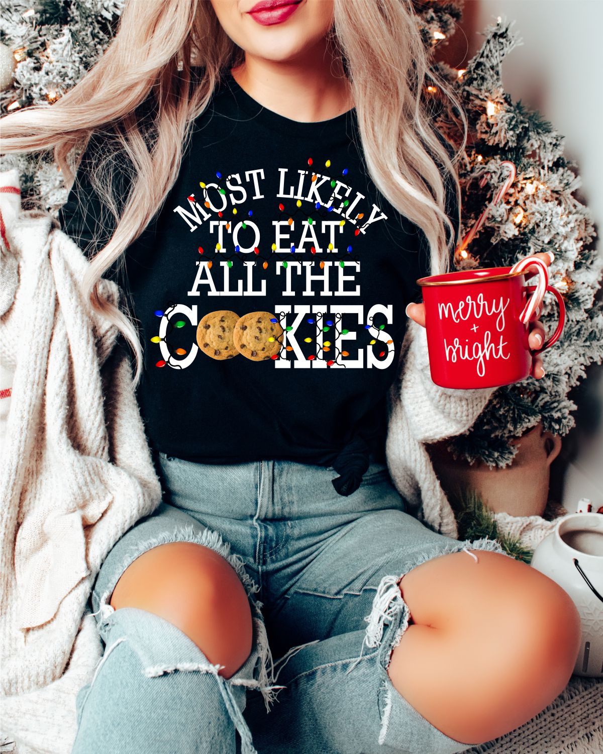 Most Likely to Eat All the Cookies Christmas DTF Transfer