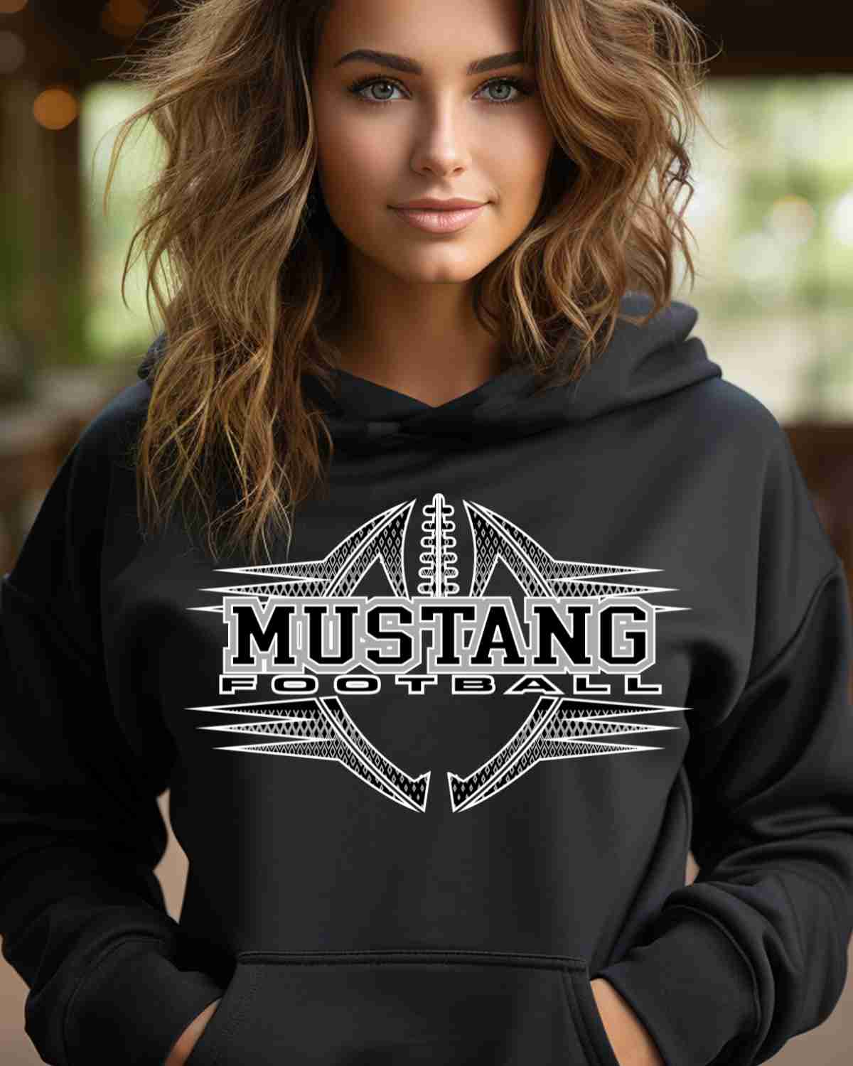 Mustang Football Halftone DTF Transfer