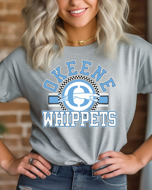 Okeene Whippets Checkered Circle Banner DTF Transfer Rustic Grace