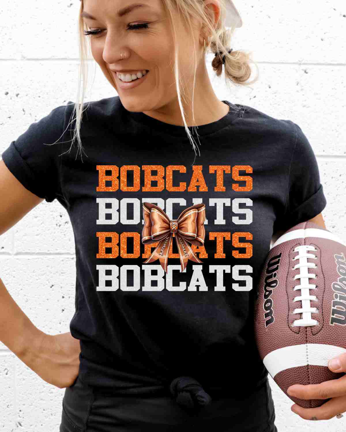 Bobcats Football Repeat Bow DTF Transfer