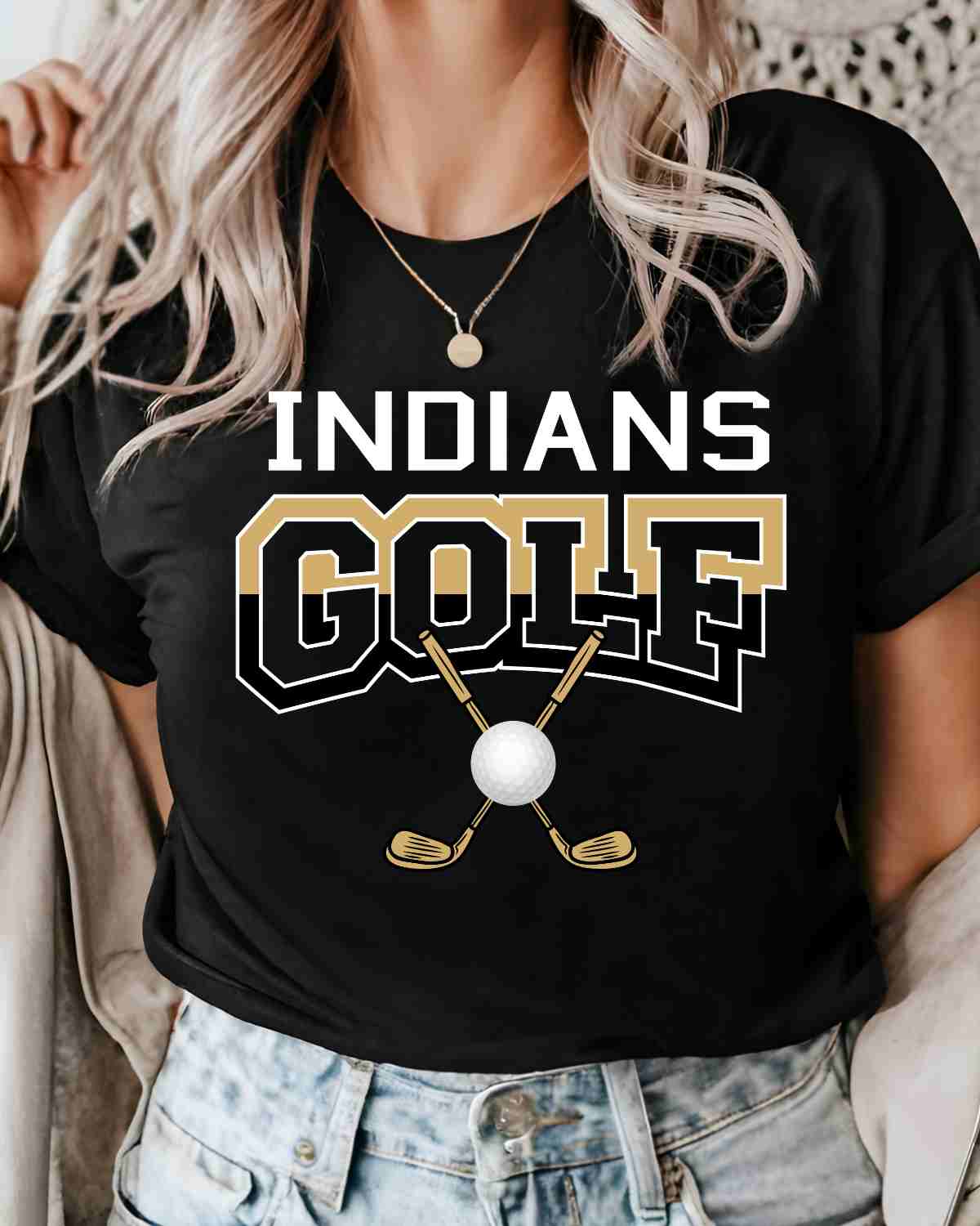 Indians Golf Crossed Clubs DTF Transfer