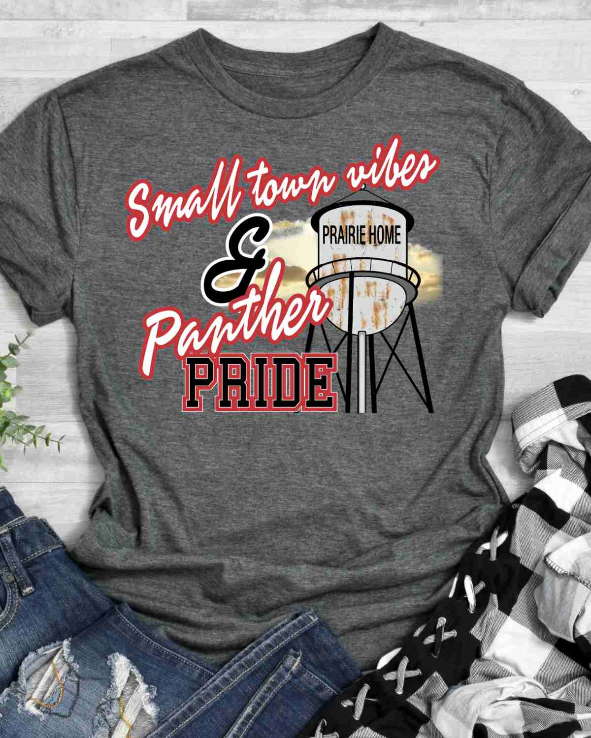 Small Town Vibes & Prairie Home Panther Pride DTF Transfer