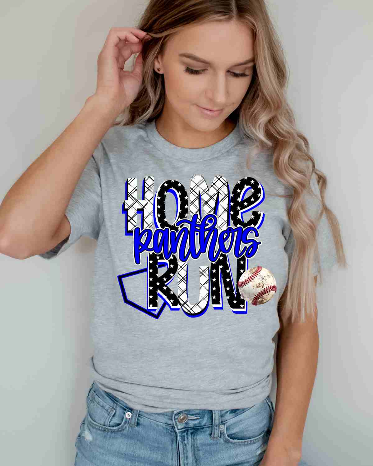 Home Run Panthers DTF Transfer - Rustic Grace Heat Transfer Company