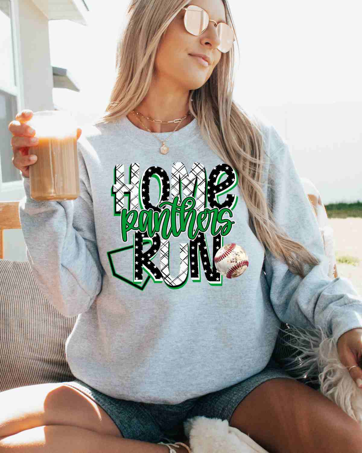 Home Run Panthers DTF Transfer - Rustic Grace Heat Transfer Company