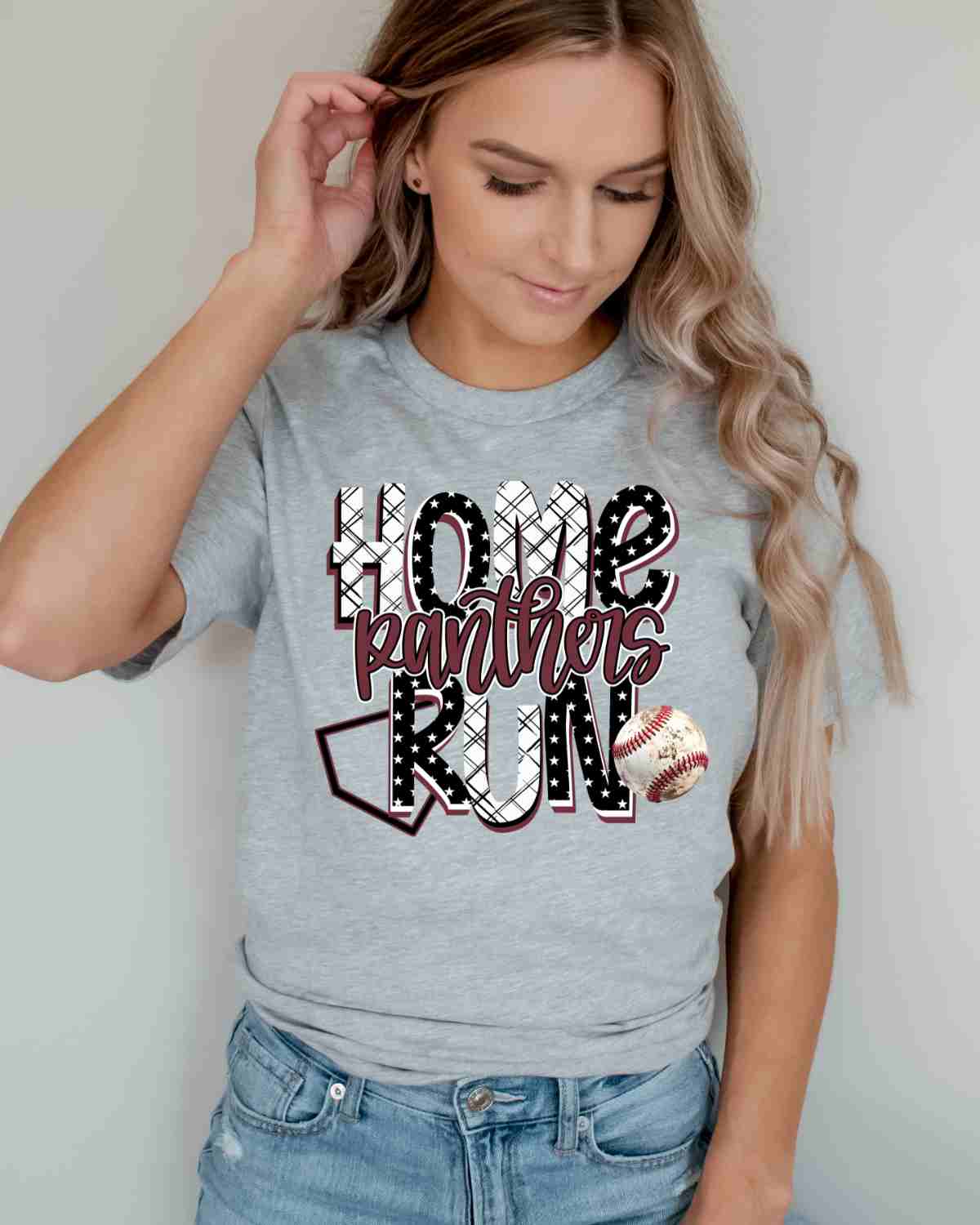 Home Run Panthers DTF Transfer - Rustic Grace Heat Transfer Company
