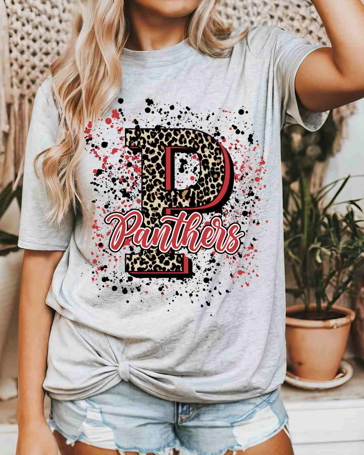 Splatter Panthers Letter DTF Transfer
