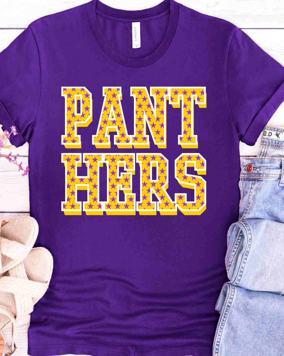 Panthers Star Pattern DTF Transfer