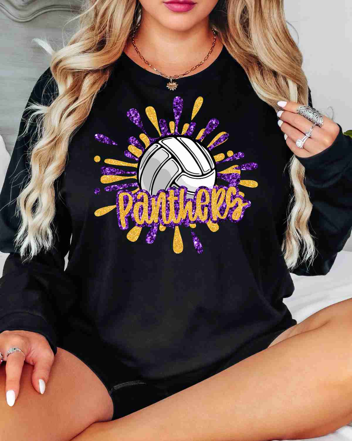 Panthers Volleyball Splatter DTF Transfer