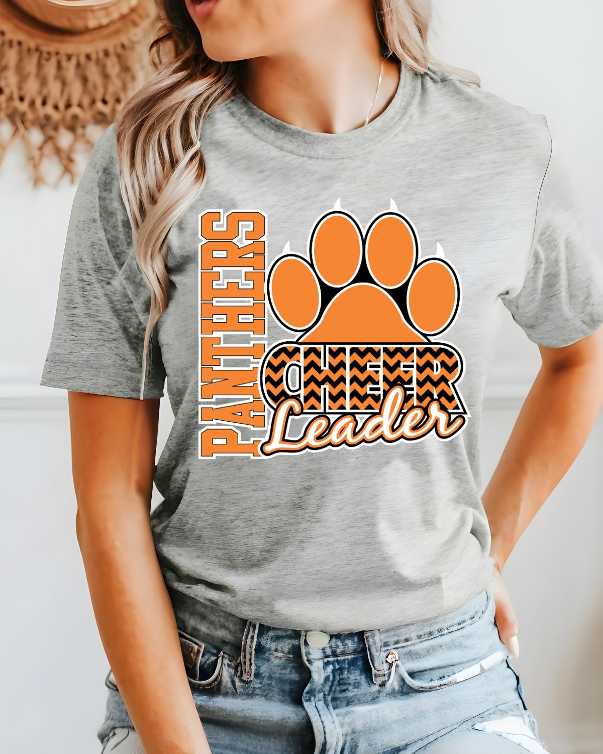 Panthers Cheerleader Paw Chevron DTF Transfer