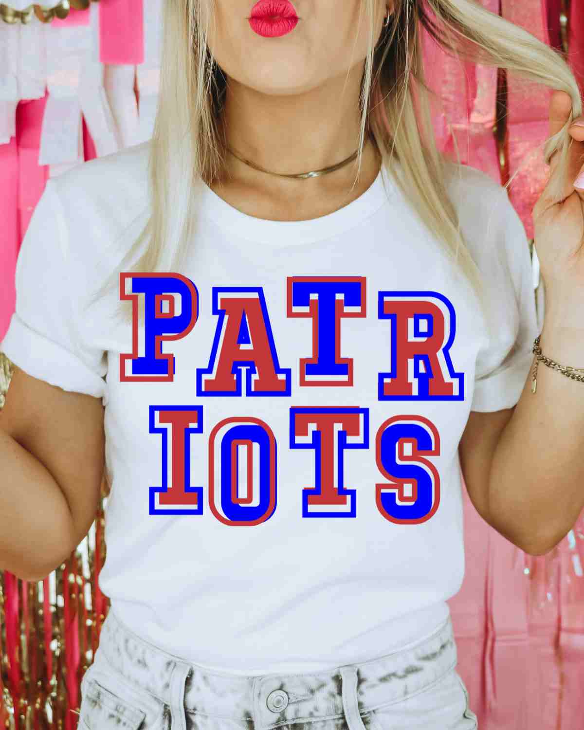 Patriots Offset Letters DTF Transfer