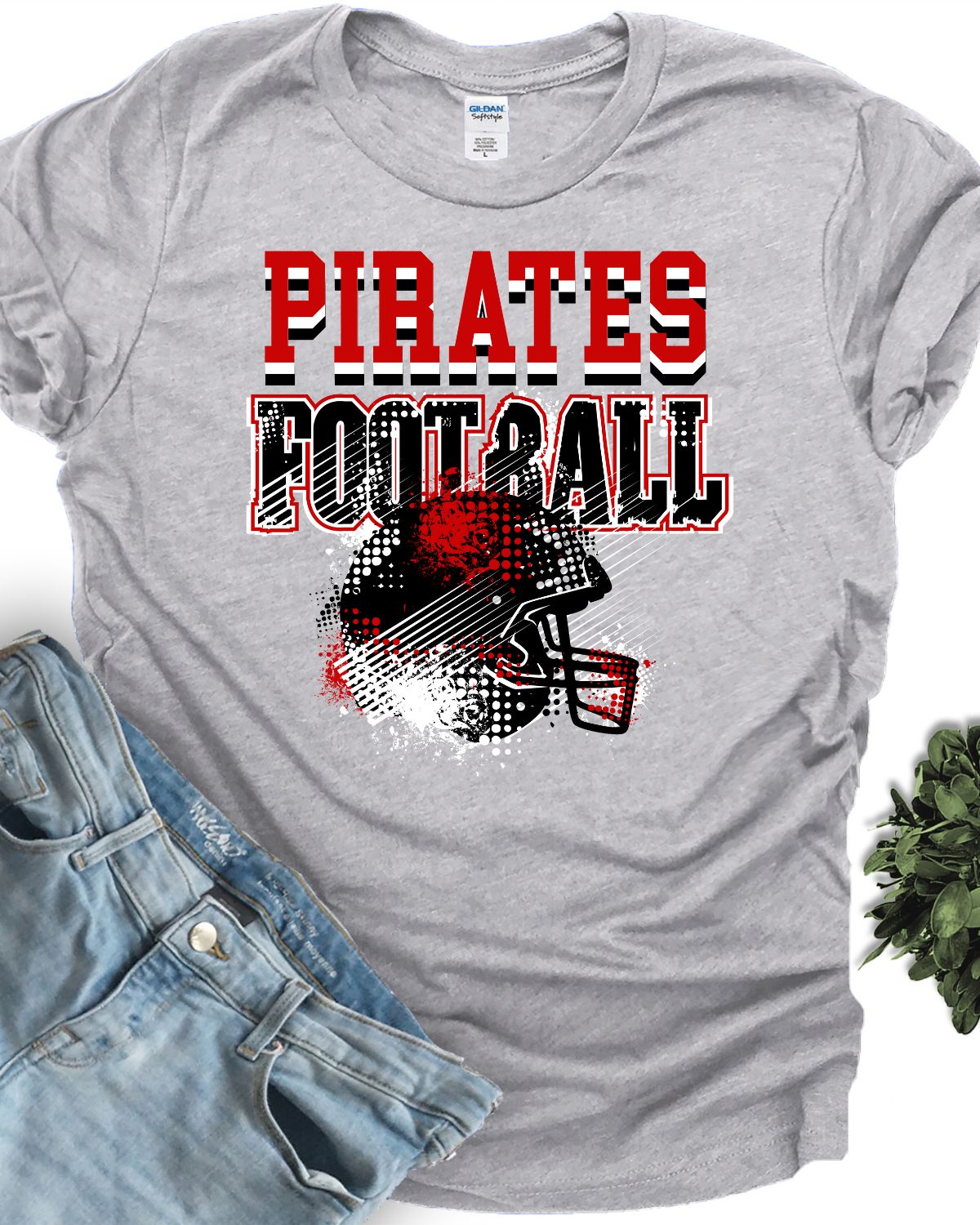 Pirates Football Grunge Helmet DTF Transfer