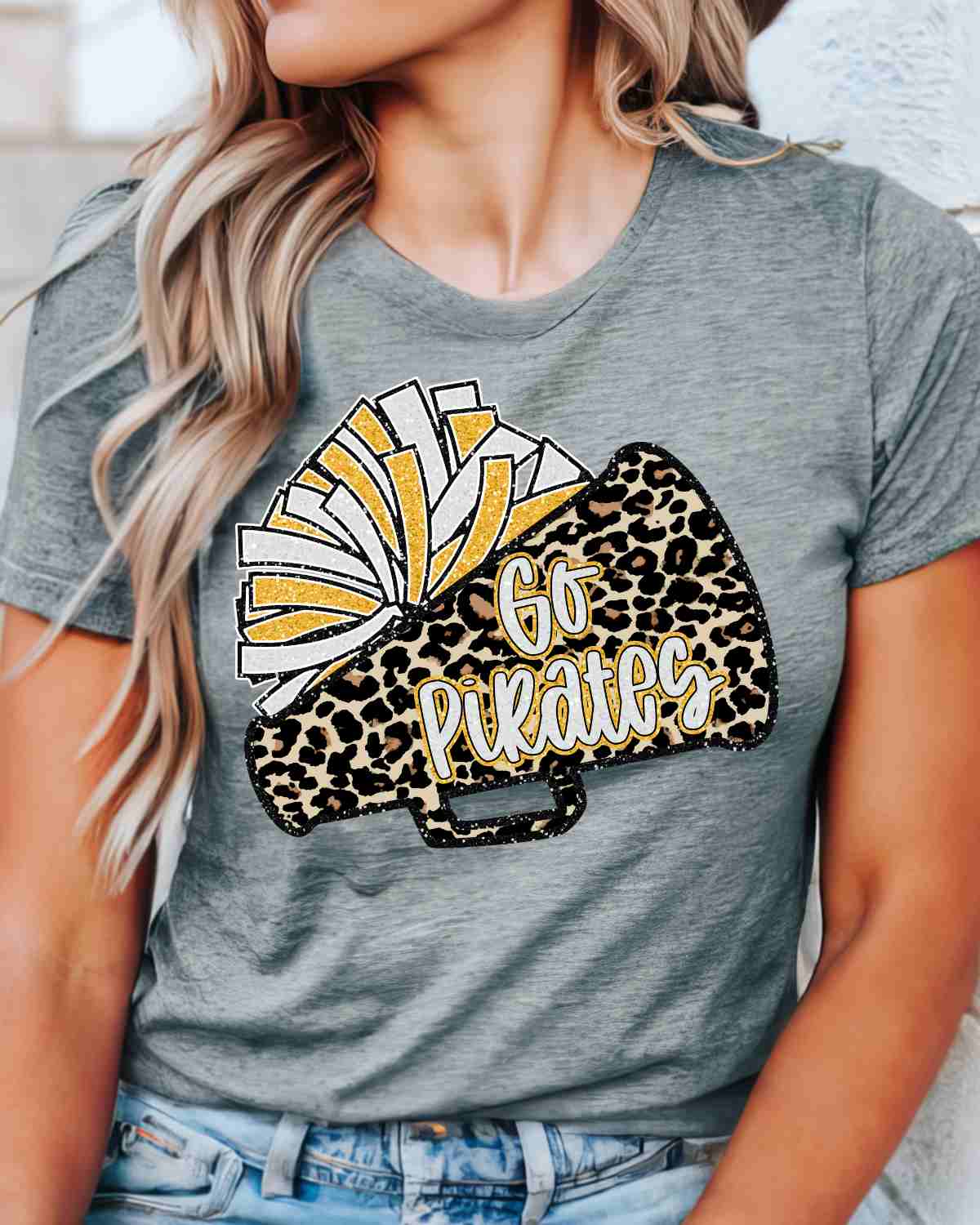 Pirates Cheer Megaphone Pom DTF Transfer