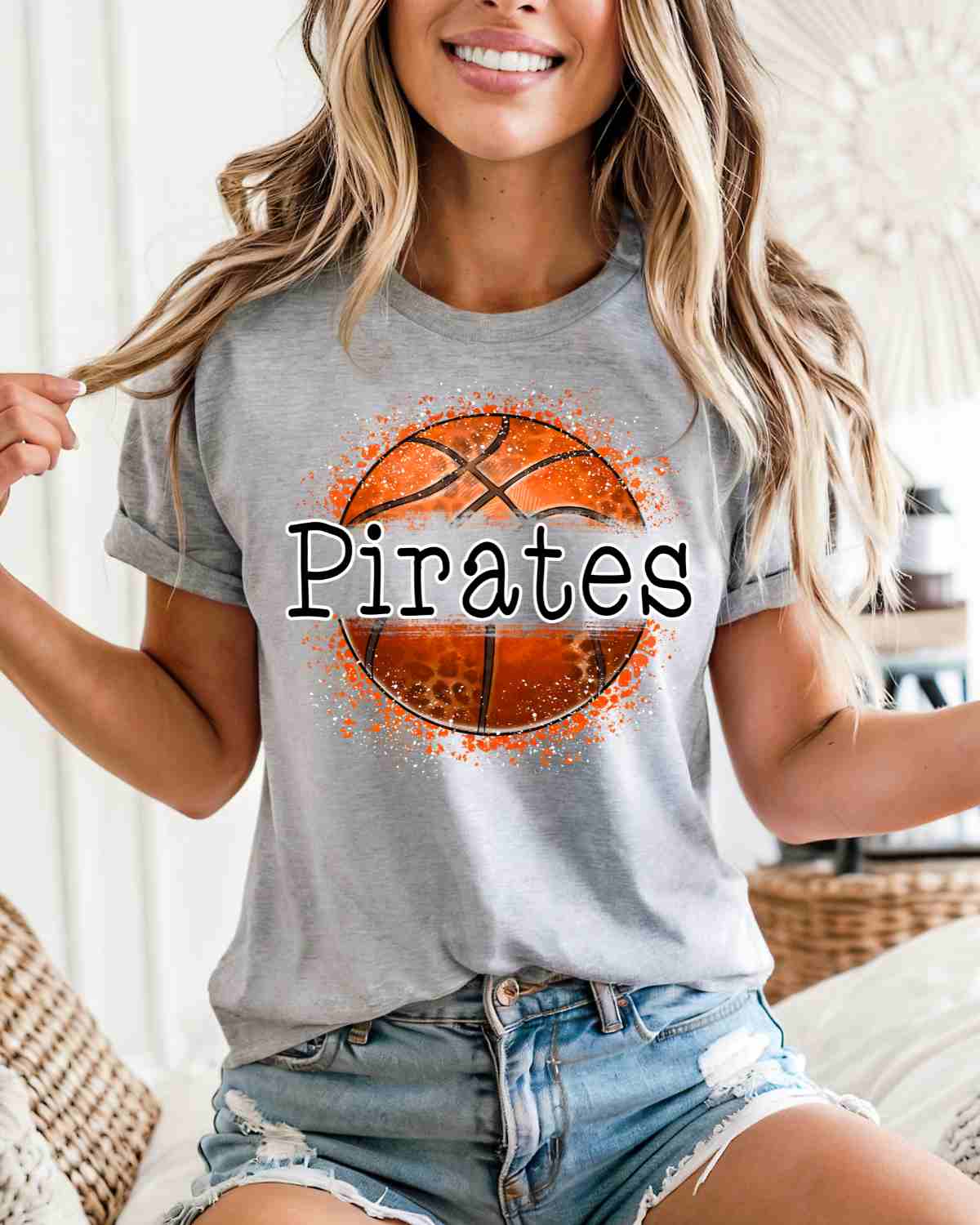 Pirates Basketball Leopard Splatter DTF Transfer