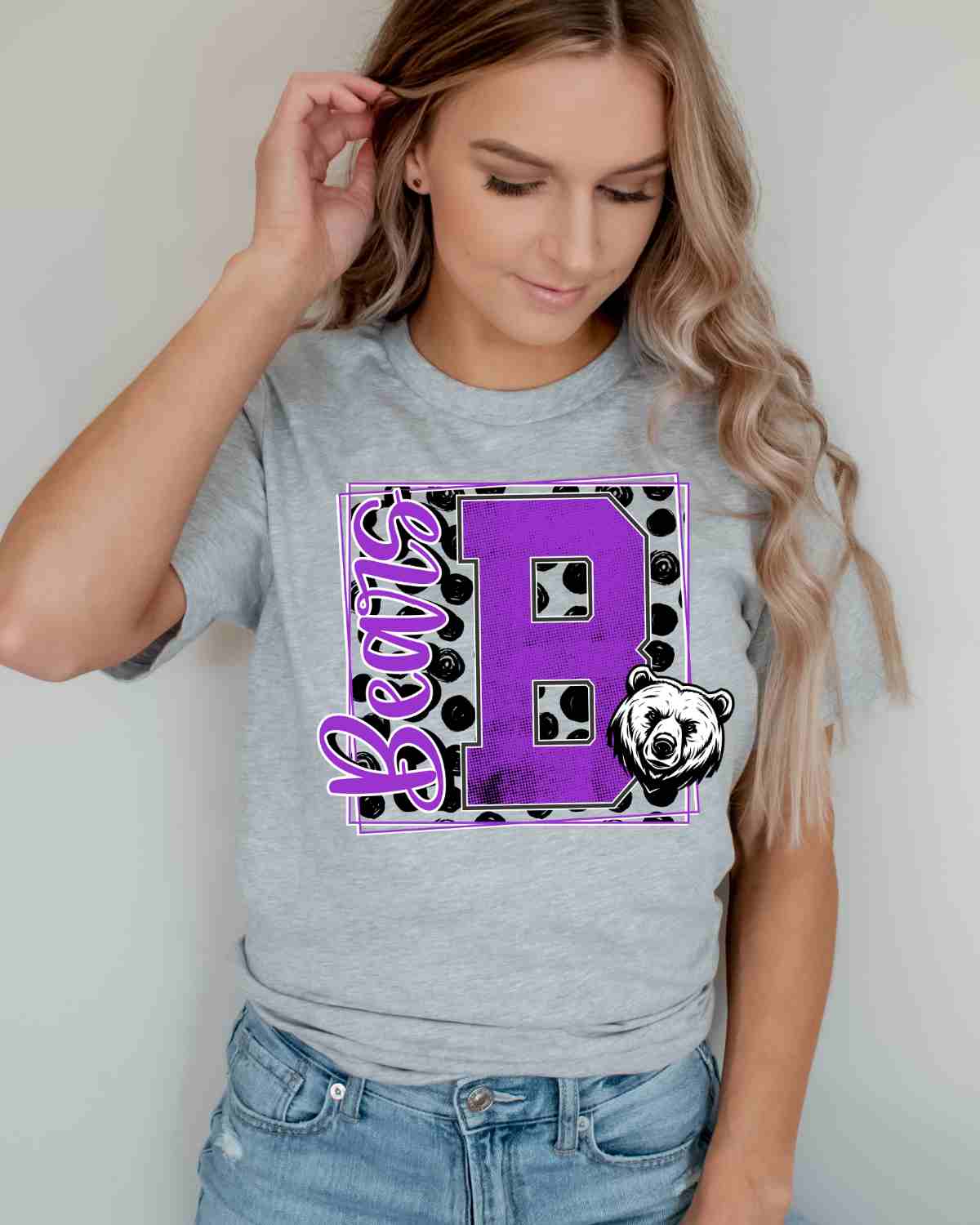 Bears Square Polka Dots DTF Transfer - Rustic Grace Heat Transfer Company