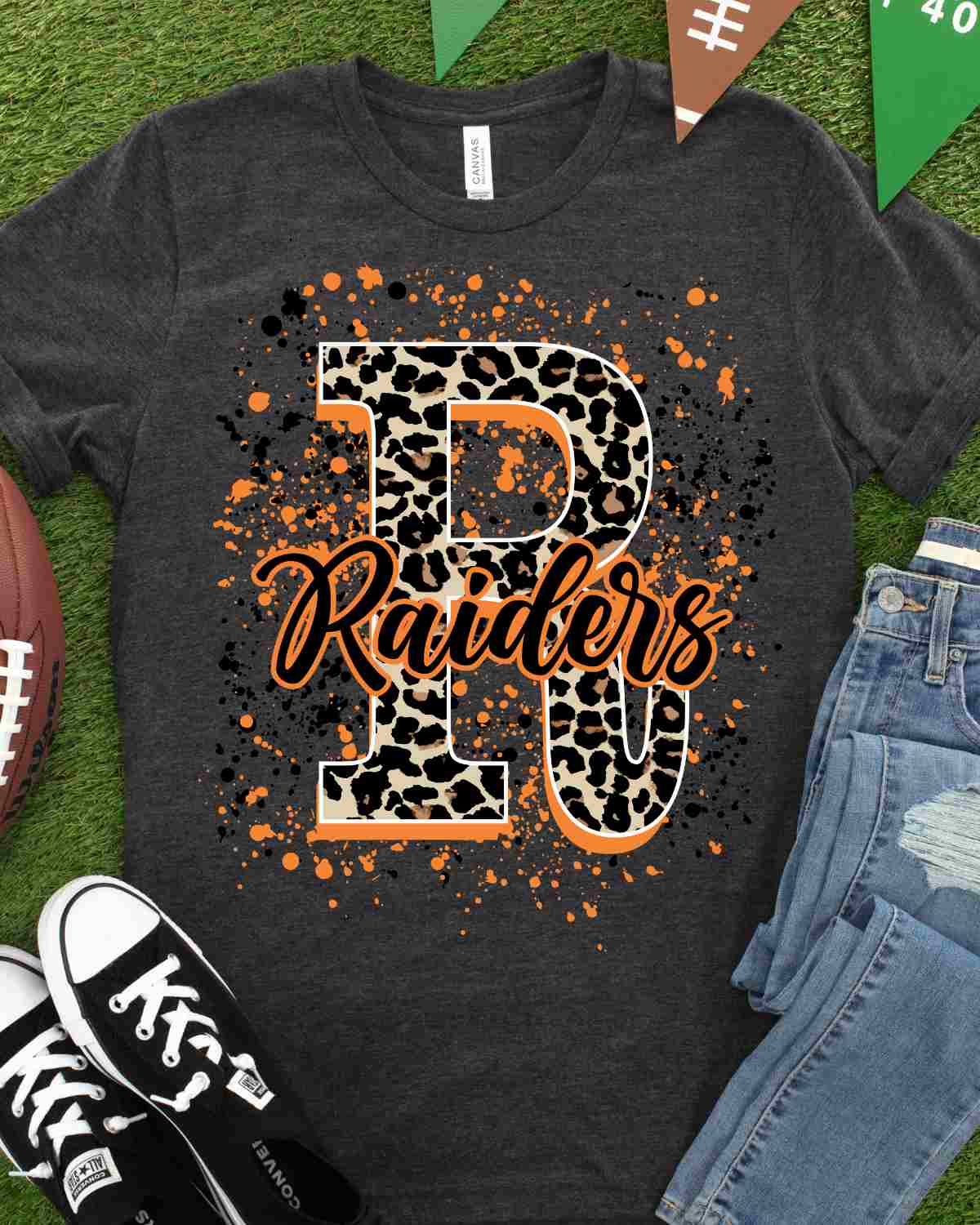 Raiders Letter Splatter DTF Transfer - Rustic Grace Heat Transfer Company