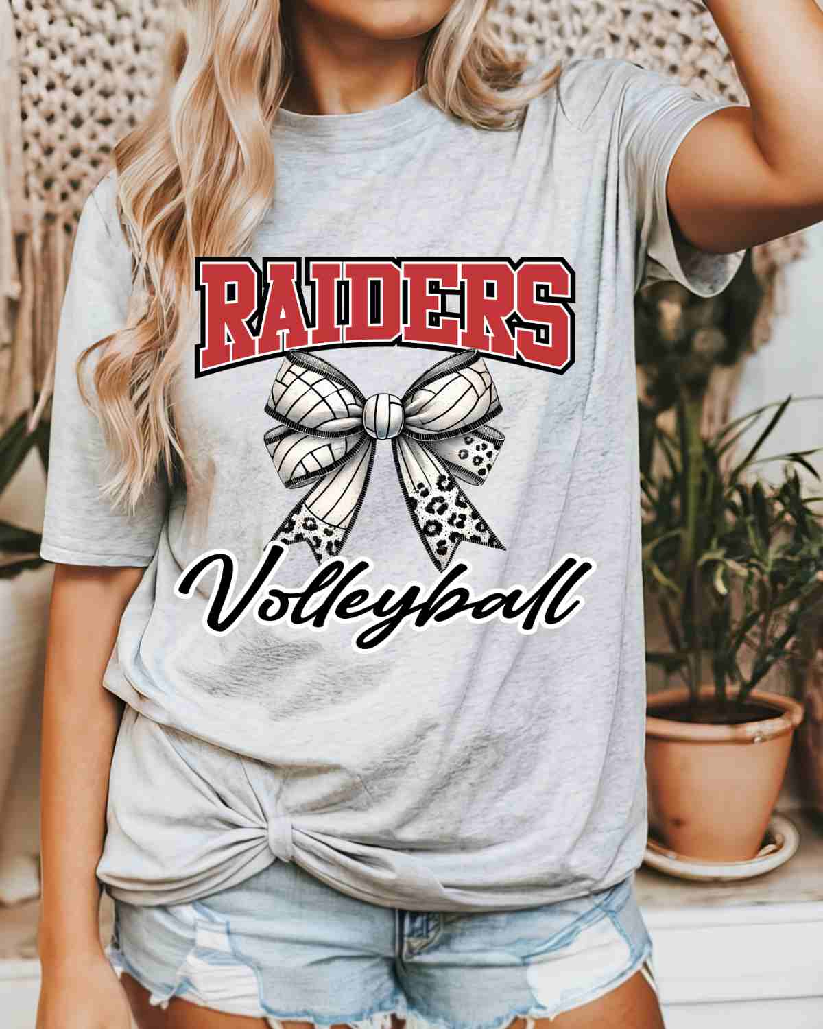 Raiders Volleyball Bow Middle DTF Transfer