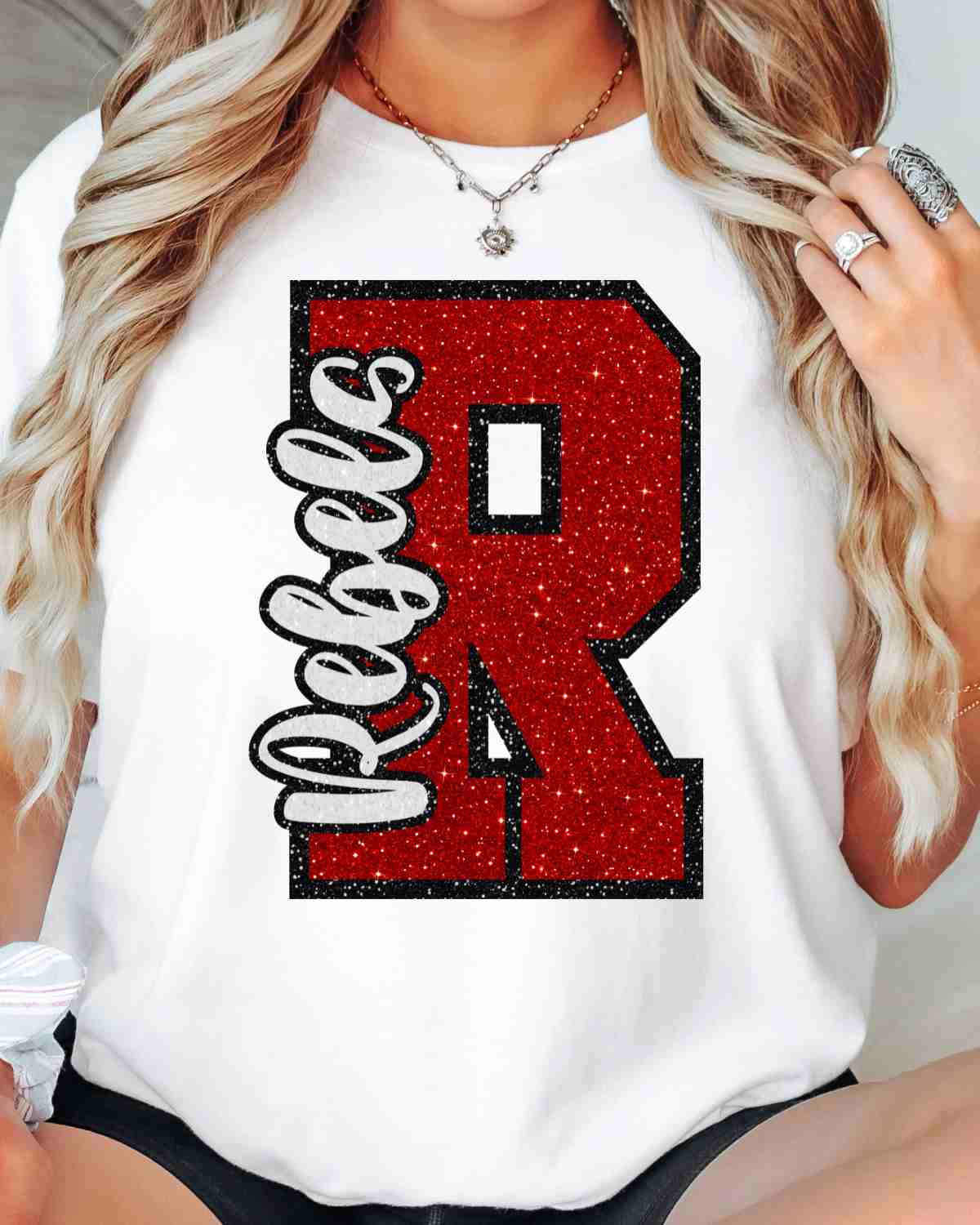 Rebels Glitter Letter DTF Transfer
