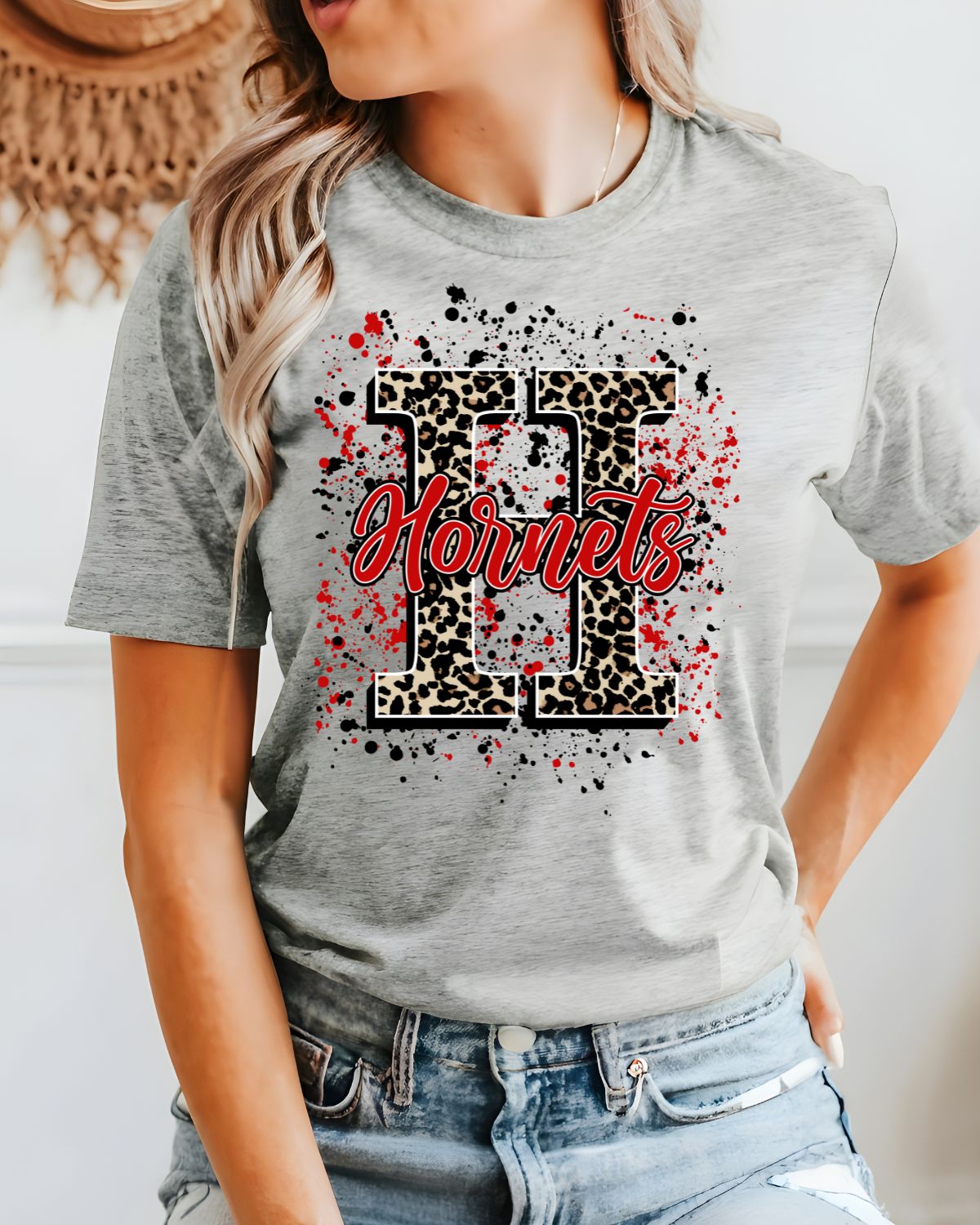 Hornets Letter Splatter DTF Transfer