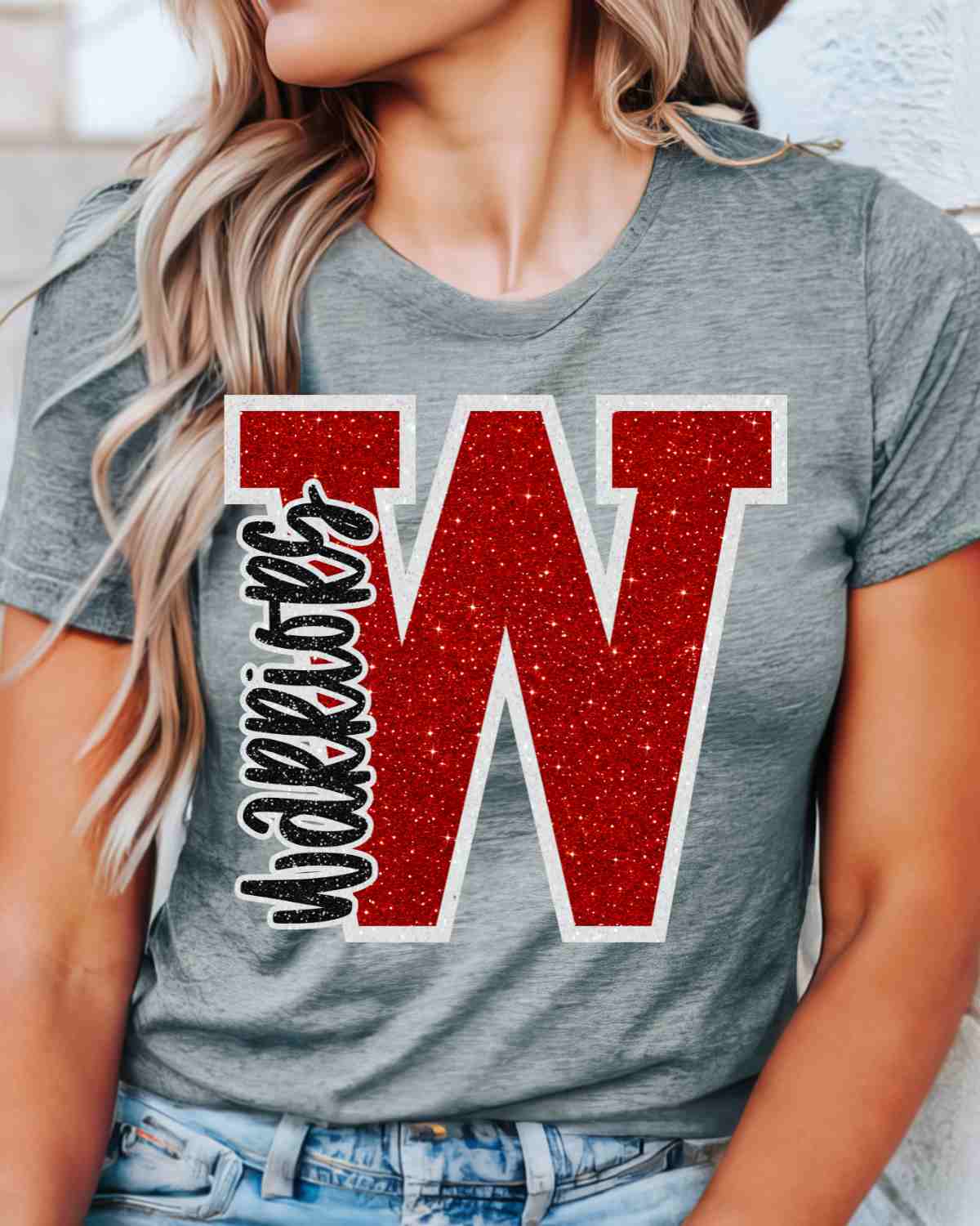 Warriors Glitter Letter DTF Transfer