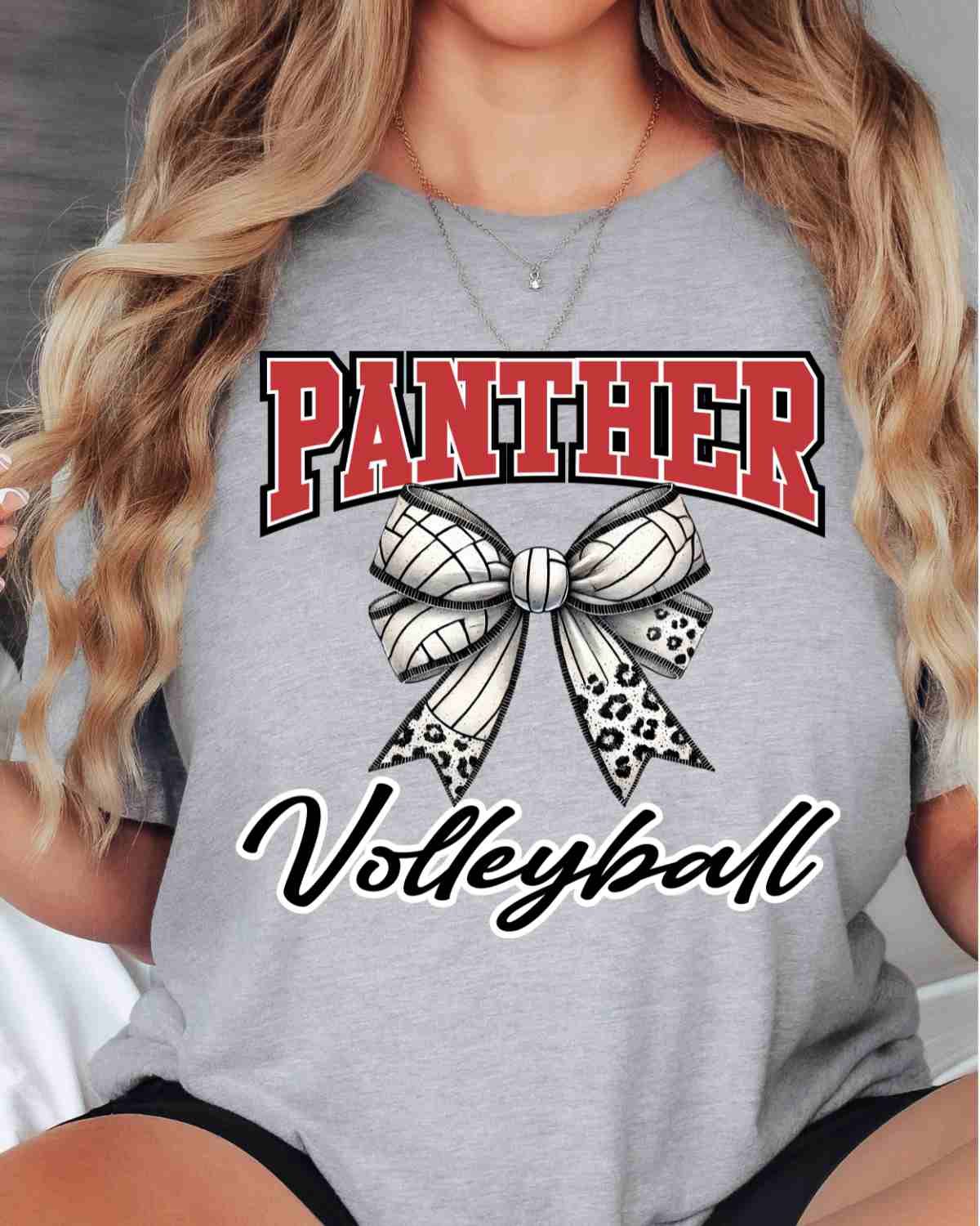 Panther Volleyball Bow Middle DTF Transfer