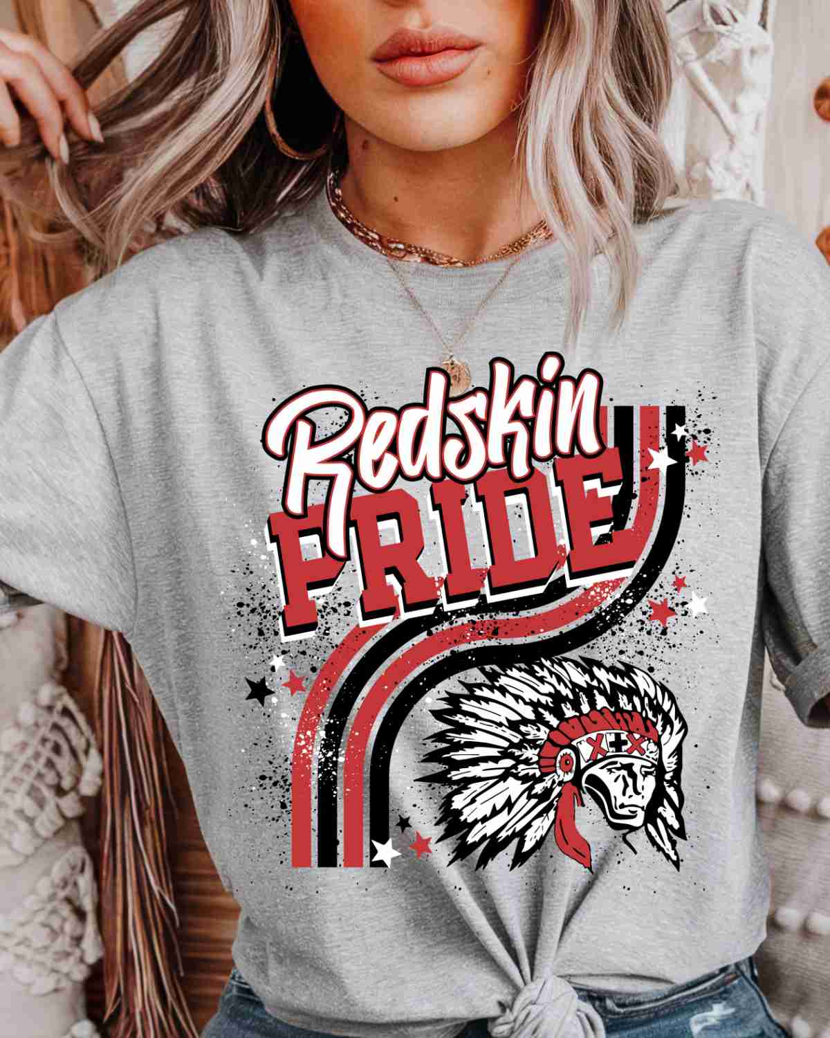 Redskin Pride Wavy Stripes DTF Transfer