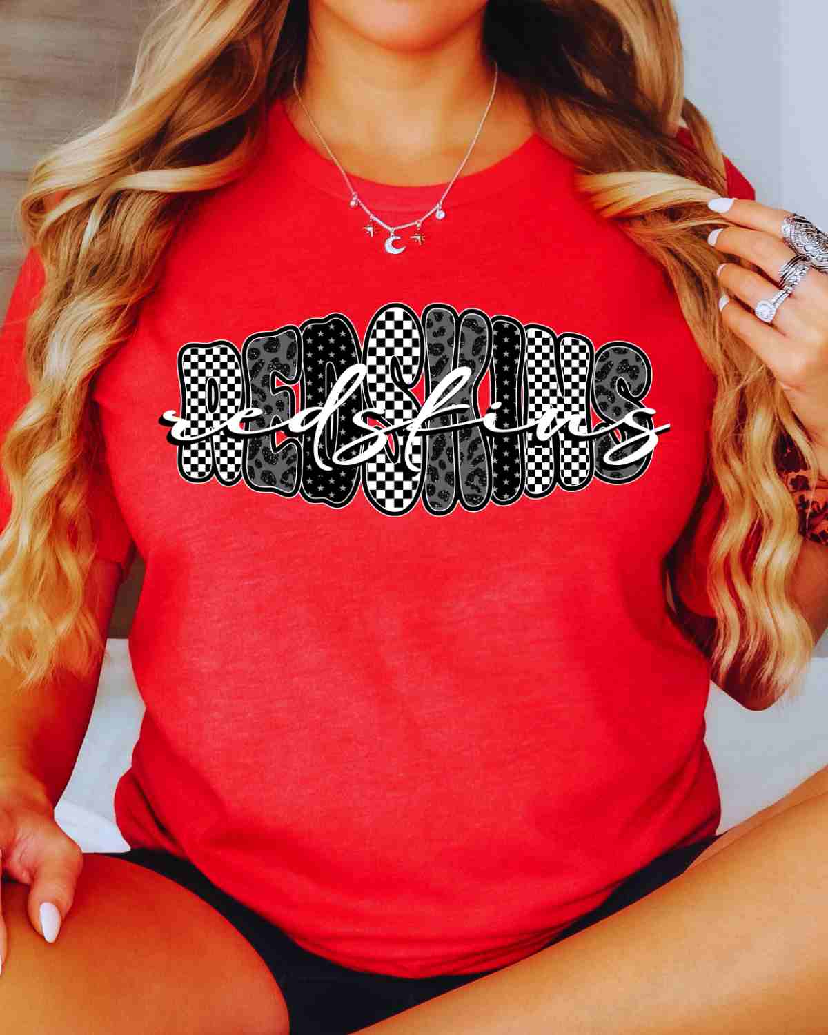 Redskins Black White Word DTF Transfer