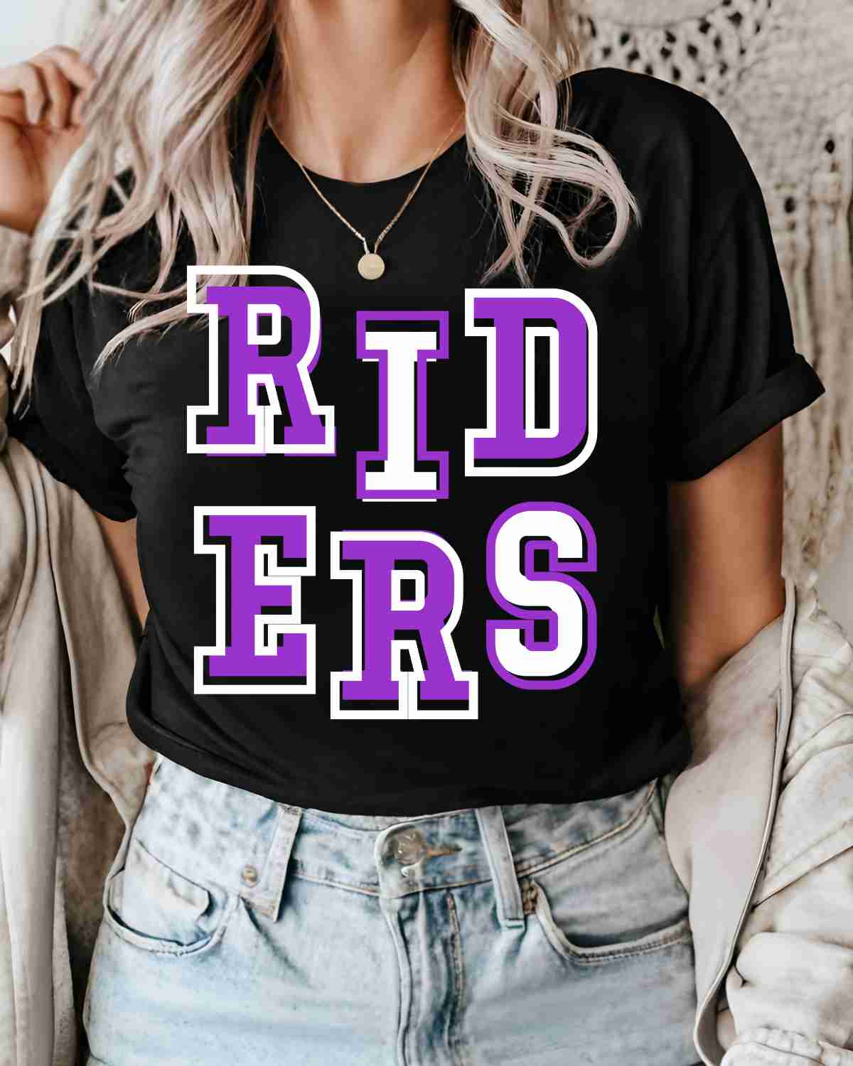 Riders Offset Letters DTF Transfer