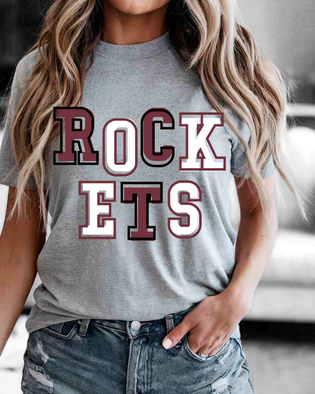 Rockets Offset Letters DTF Transfer