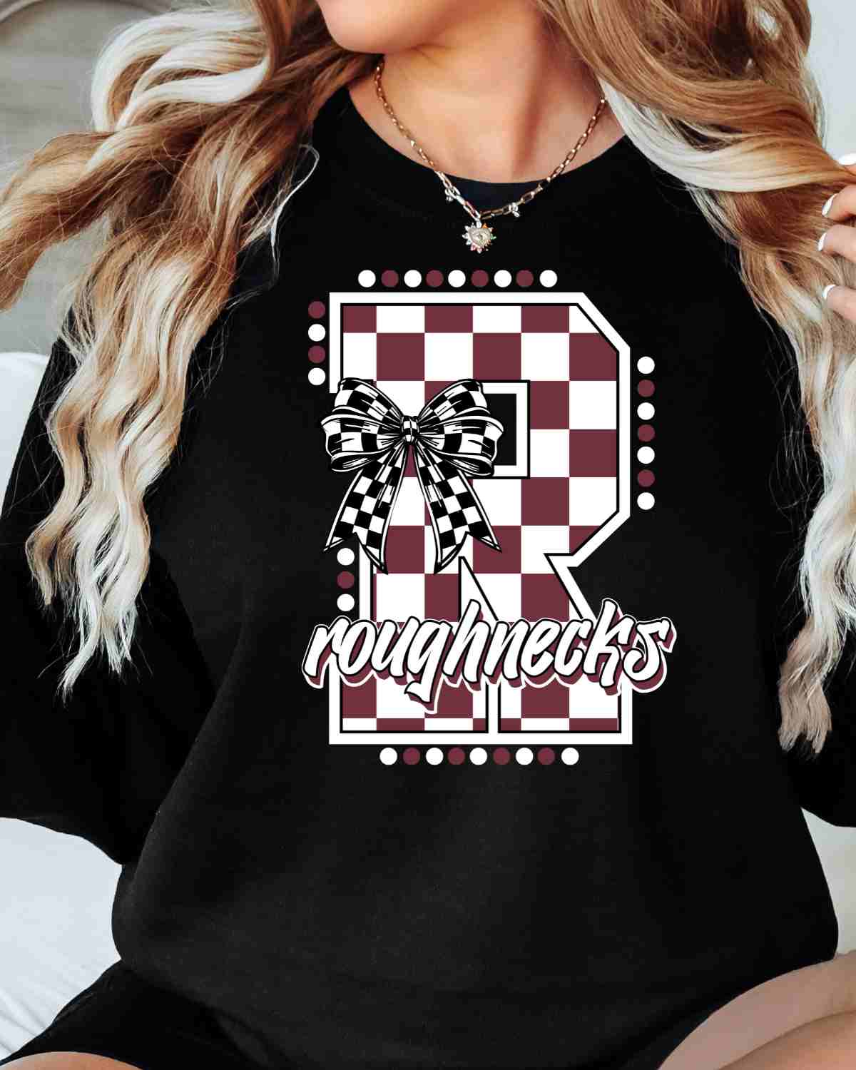 Roughnecks Checkered Letter Bow DTF Transfer
