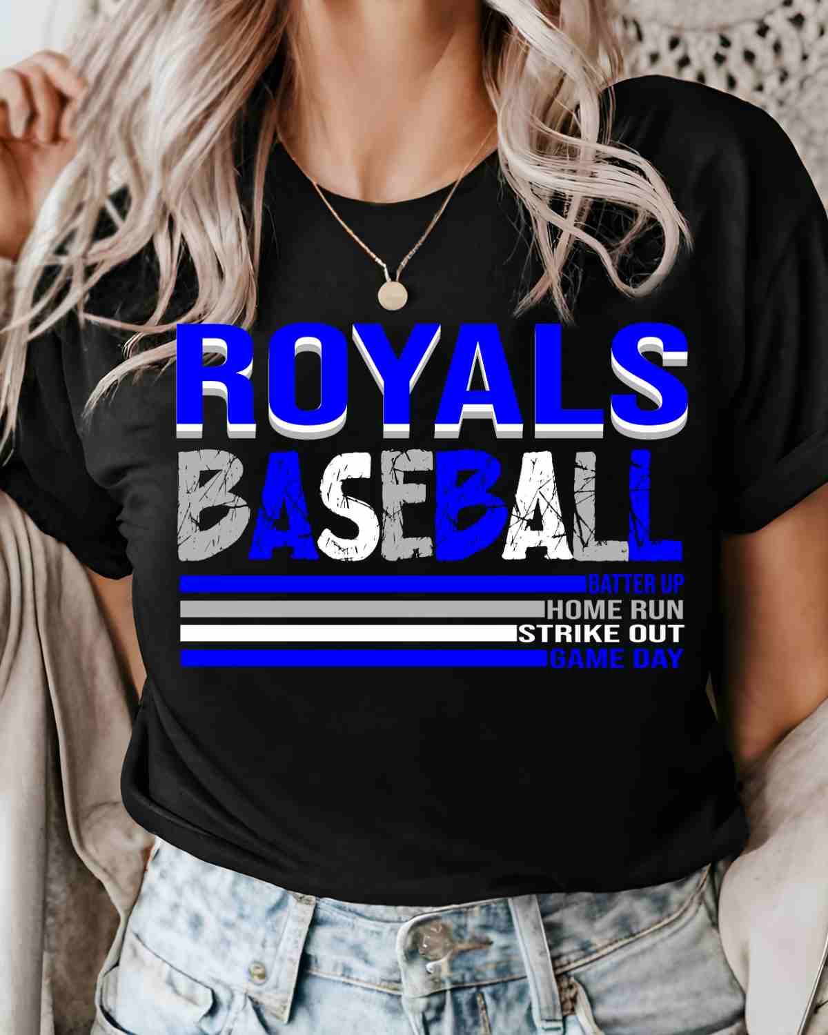 Royals Baseball Stripes DTF Transfer