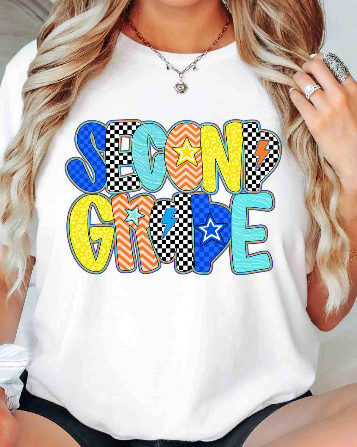 Grade Checkered Print Letters Boy DTF Transfer