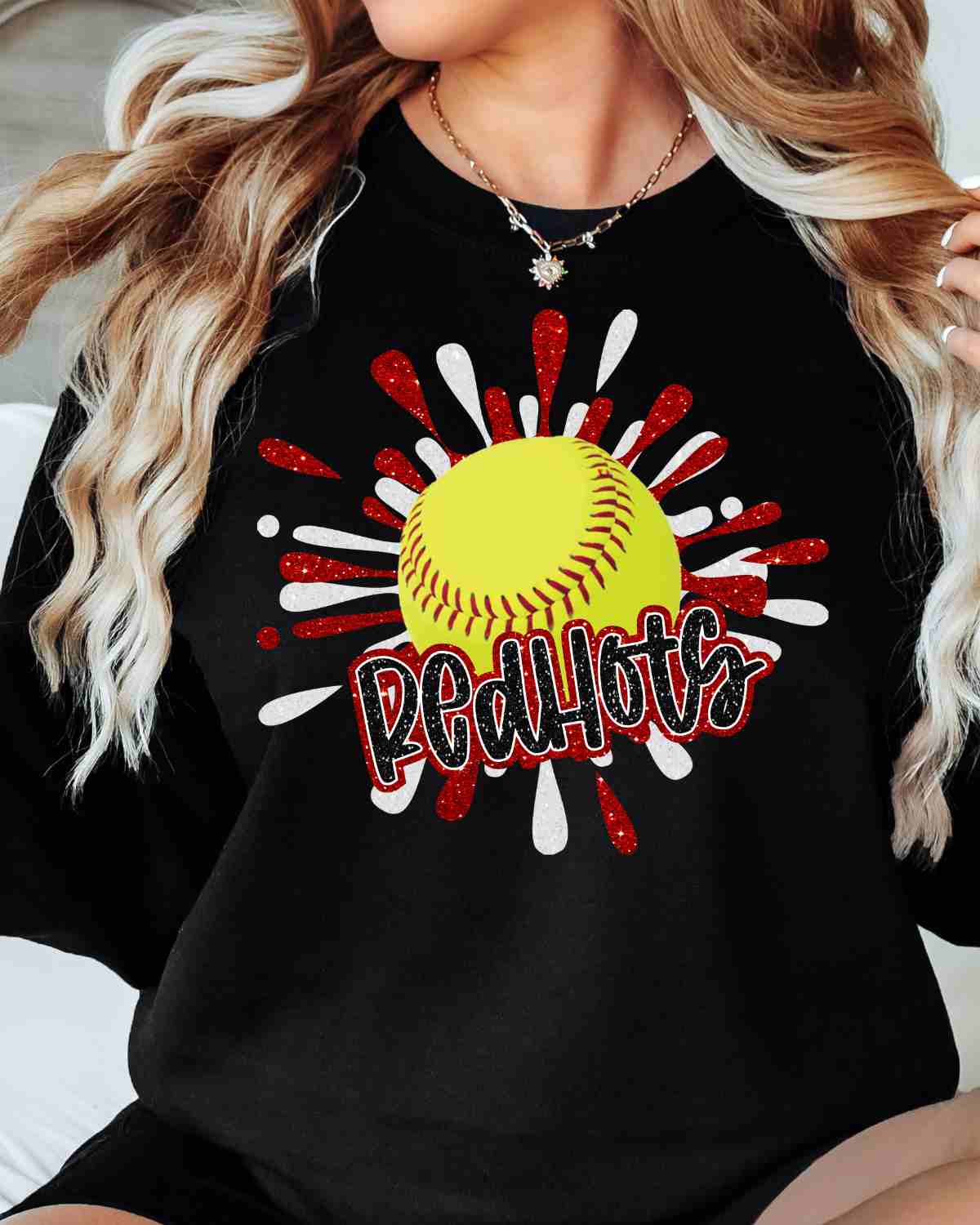 RedHots Softball Splatter DTF Transfer