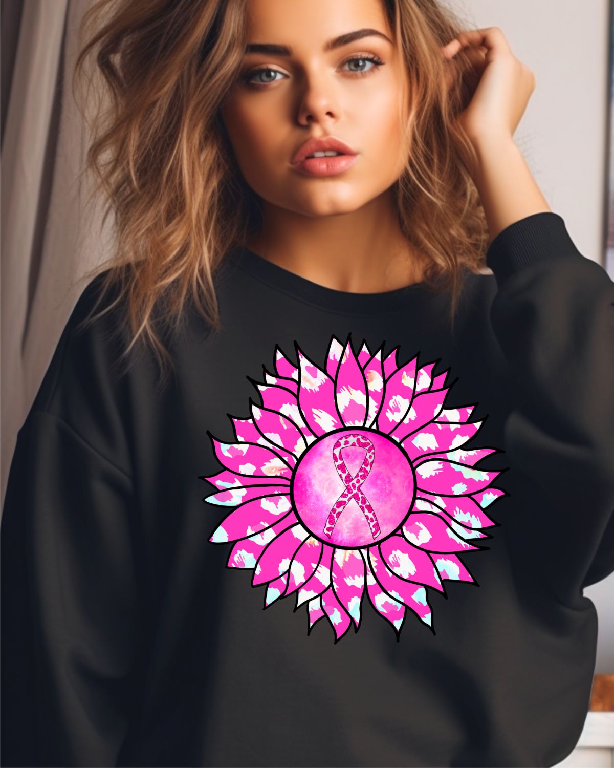 Breast Cancer Sunflower DTF Transfer