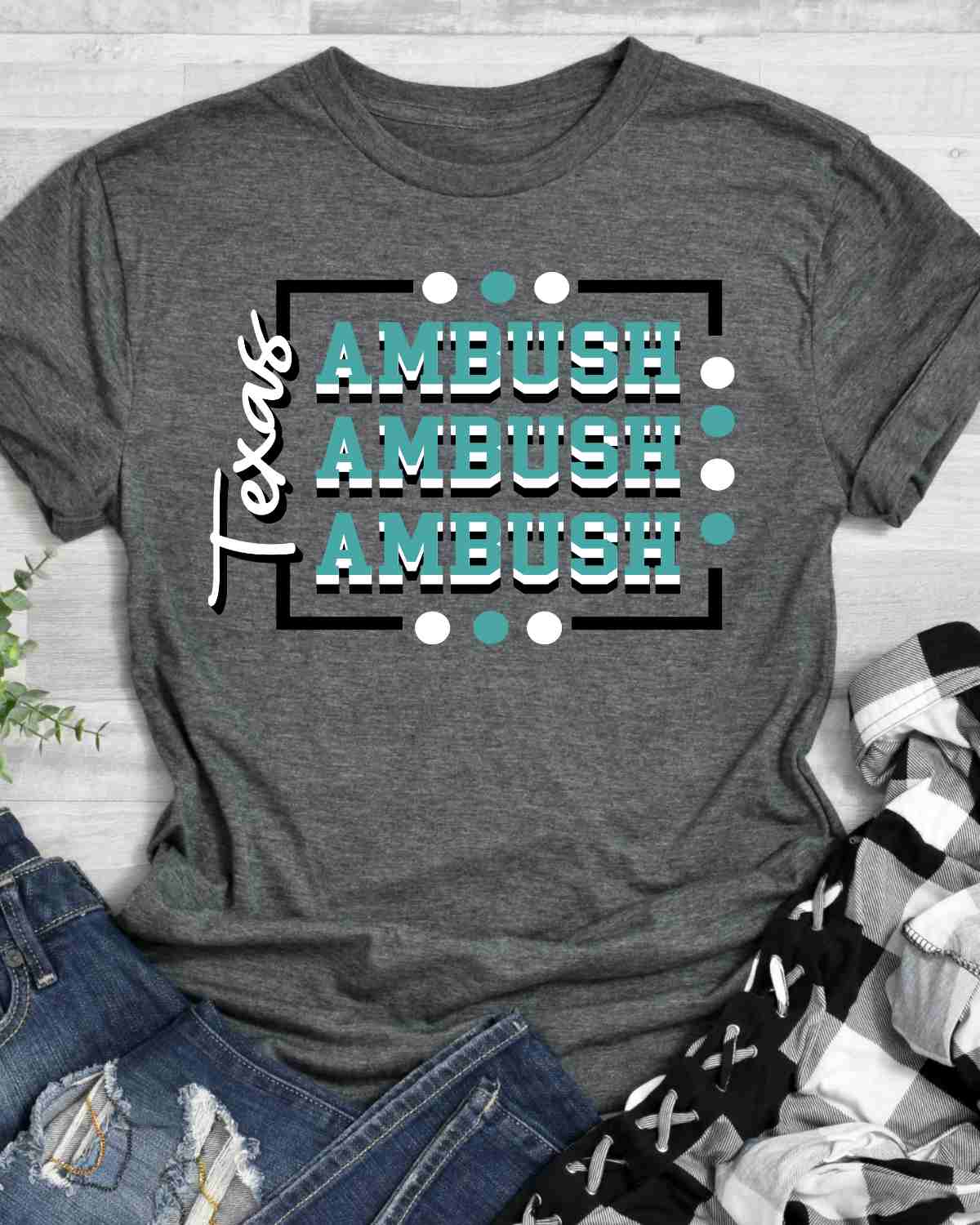 Texas Ambush Rectangle with Dots DTF Transfer