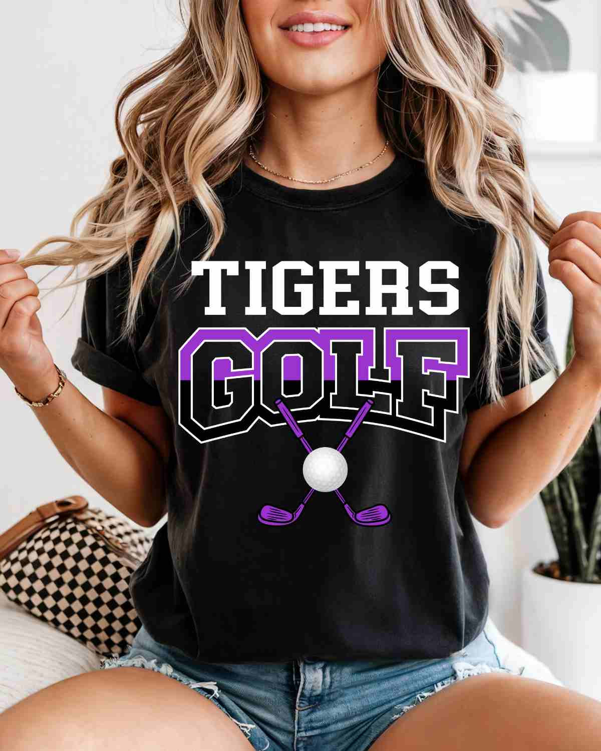 Tigers Golf Crossed Clubs DTF Transfer
