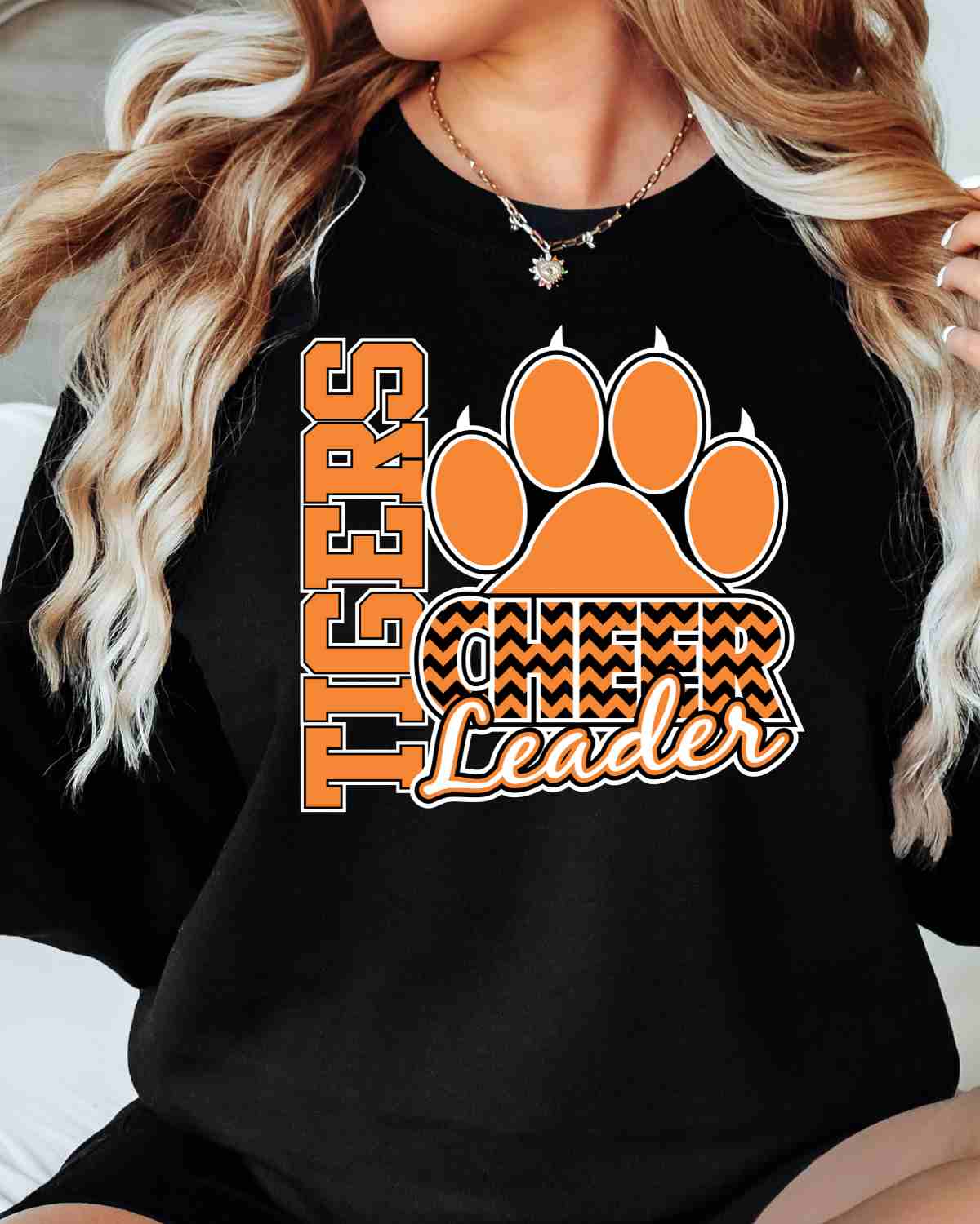 Tigers Cheerleader Paw Chevron DTF Transfer