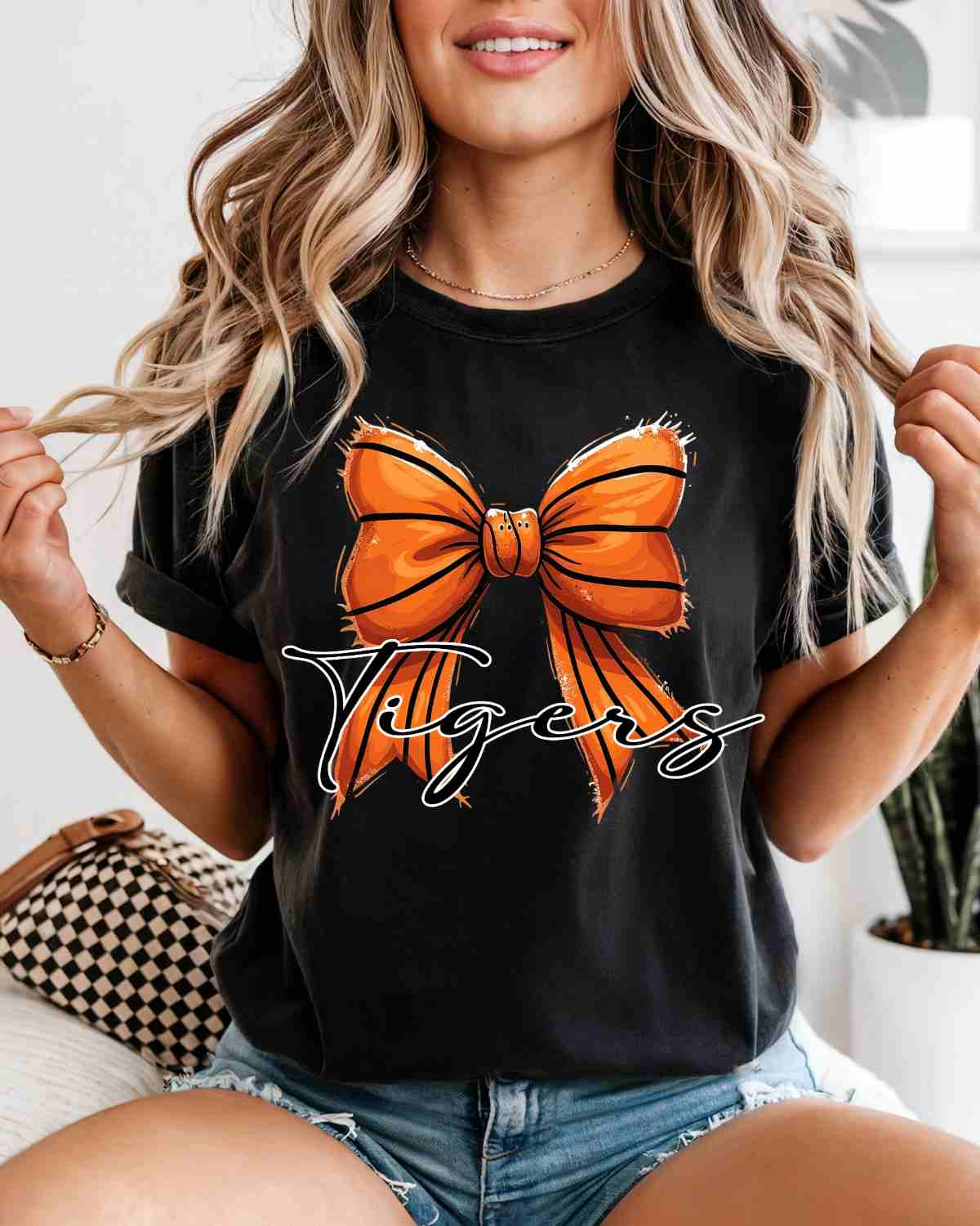 Tigers Basketball Coquette Bow DTF Transfer