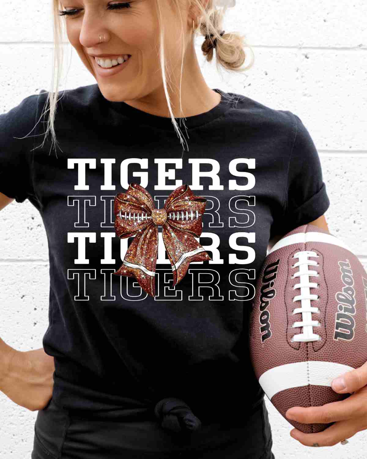 Custom Mascot Football Bow DTF Transfer