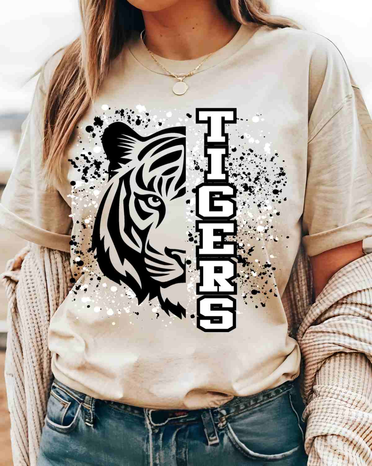 Tigers Mascot Splatter DTF Transfer