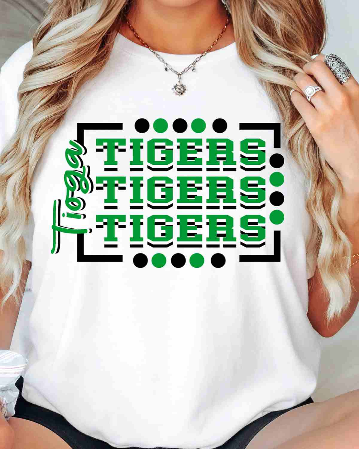 Tioga Tigers Rectangle with Dots DTF Transfers
