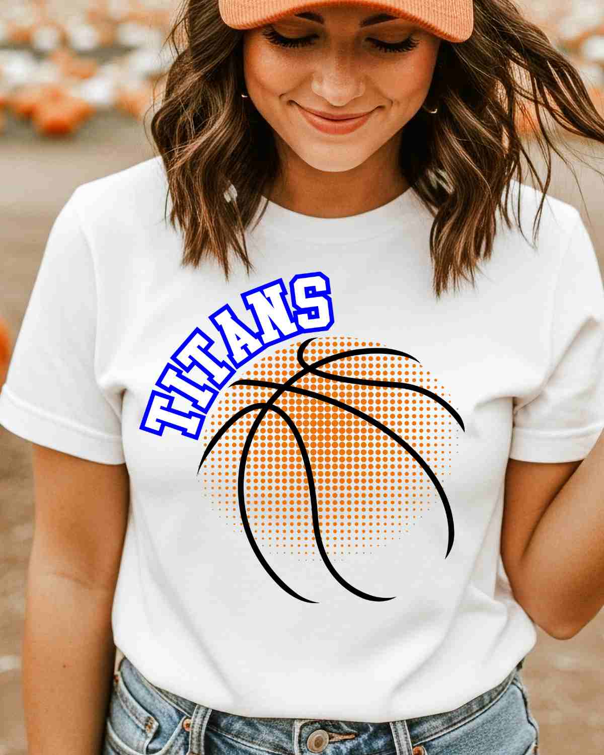 Titans Basketball Halftone DTF Transfer - Rustic Grace Heat Transfer Company