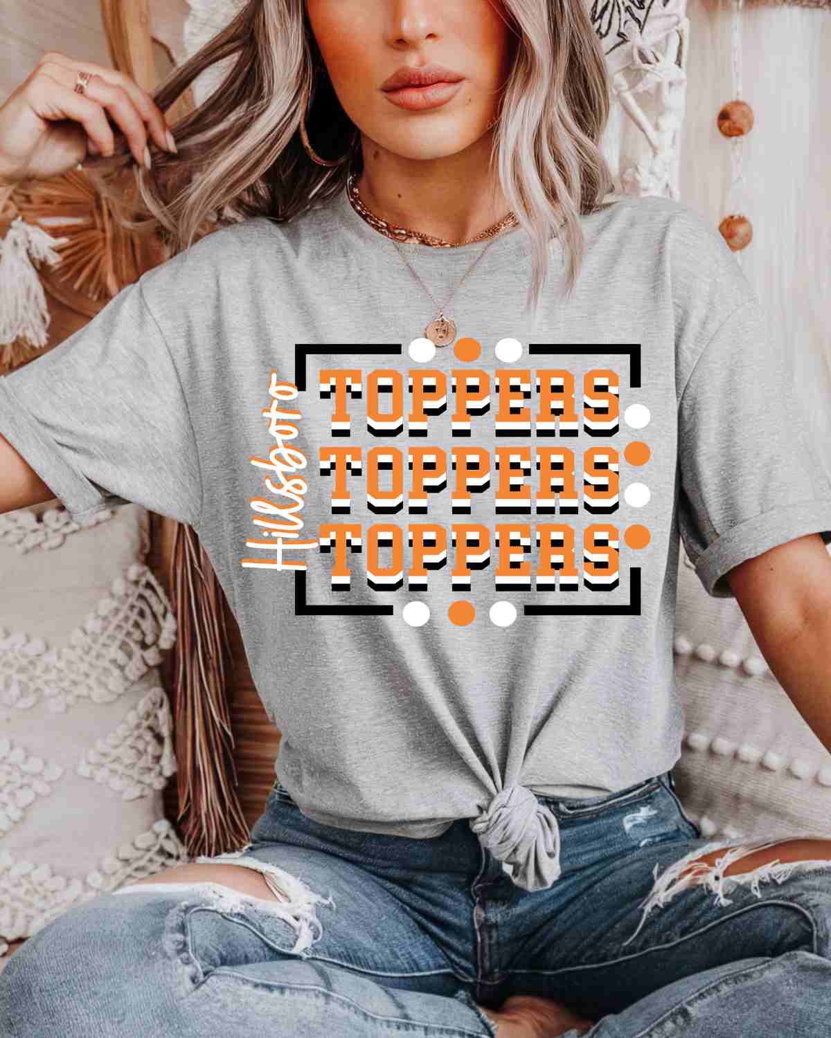 Hillsboro Toppers Rectangle Dots DTF Transfer