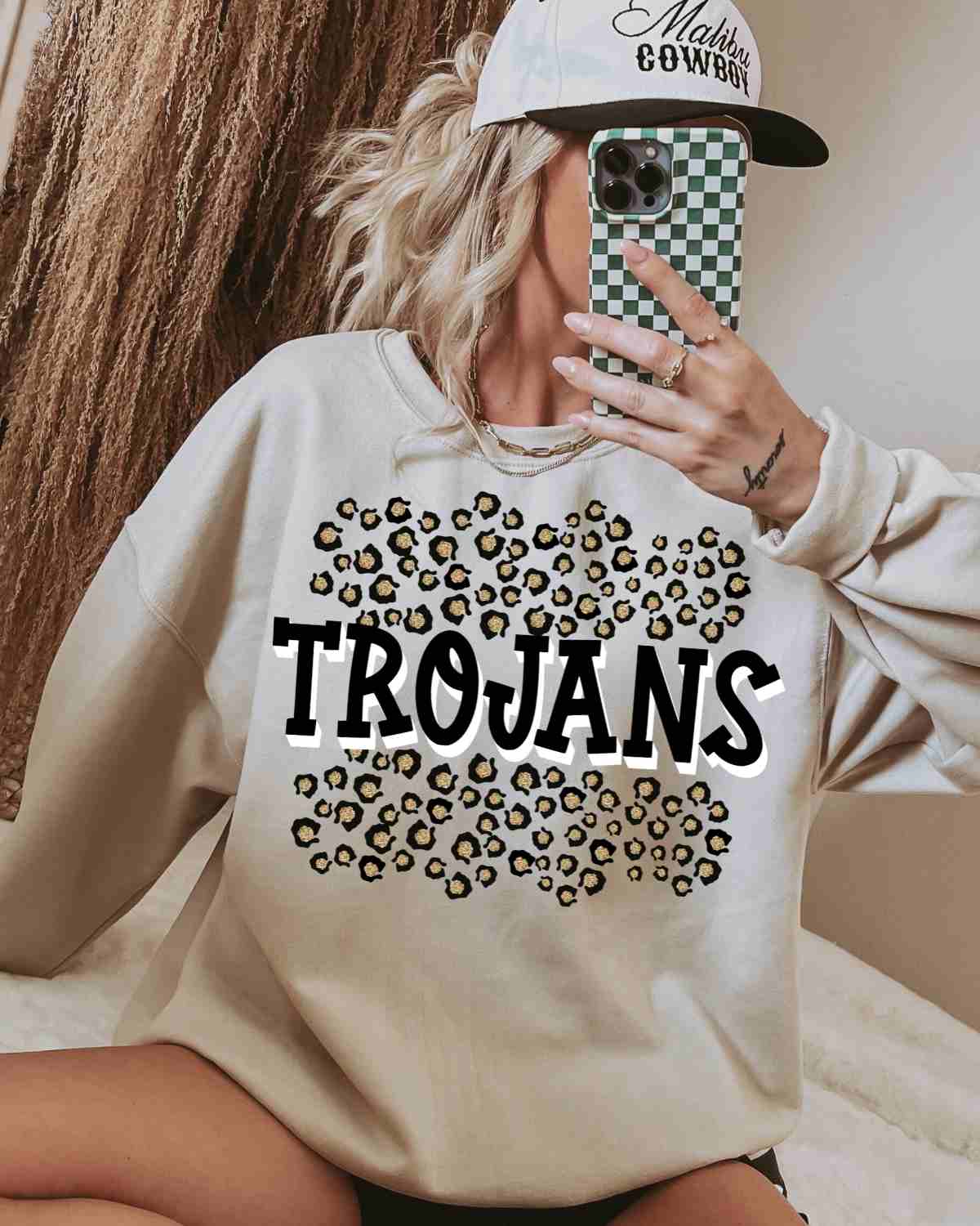 Trojans Leopard Print DTF Transfer
