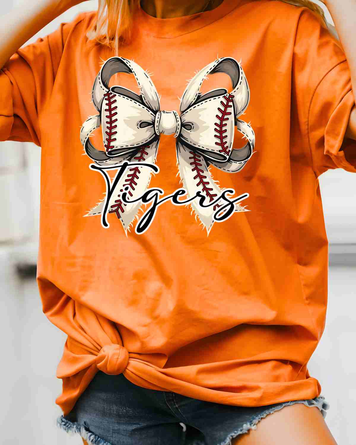 Tigers Baseball Coquette Bow DTF Transfer